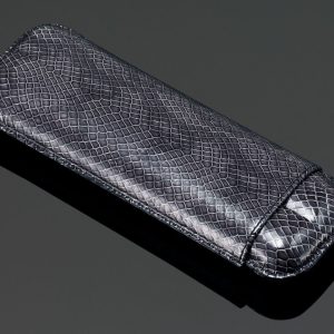 Lizard Print Leather cigar case (2 sticks)