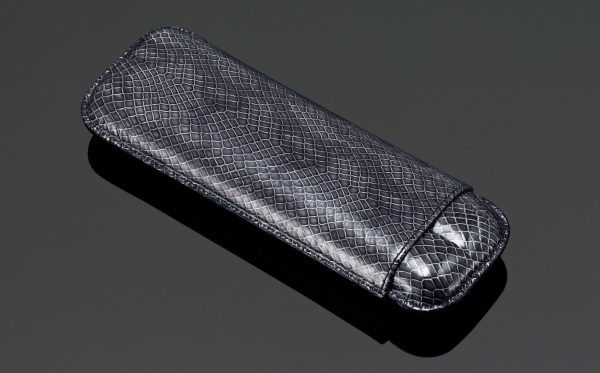 Lizard Print Leather cigar case (2 sticks)